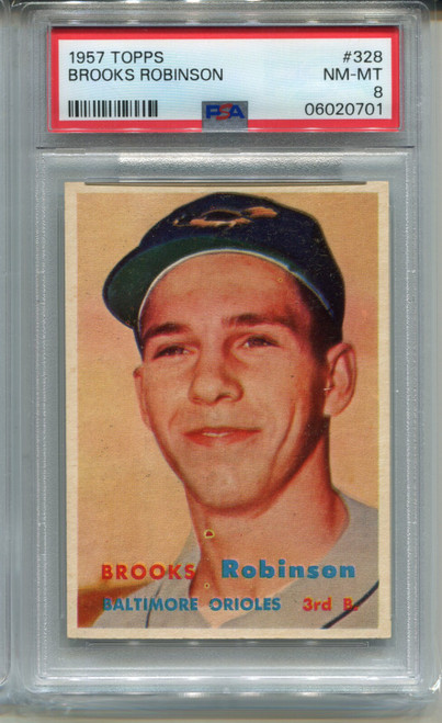 1957 Topps Brooks Robinson Rookie Card PSA 8 NM INT Graded Baseball #35 Centered