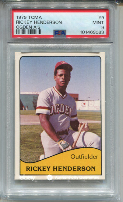 1979 TCMA Rickey Henderson Rookie Card PSA 9 MINT Minor League Baseball #9