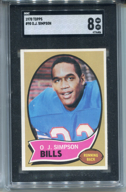 1970 Topps O.J. Simpson Rookie Card SGC 8 NM MINT Graded Football #90