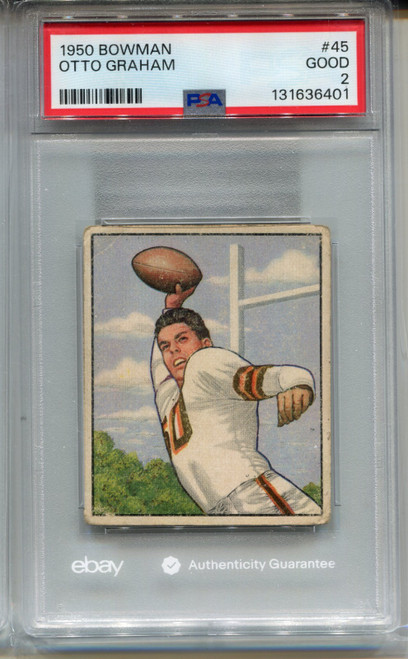 1950 Bowman Otto Graham Rookie Card PSA 2 Graded Football #45