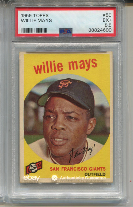 1959 Topps Willie Mays Card PSA 5.5 Graded Baseball #50
