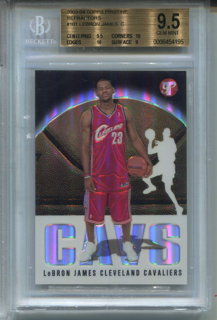 2003 Topps Pristine REFRACTORS Lebron James Rookie Card BGS 9.5 w 10s #101