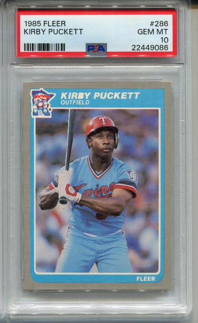 1985 Fleer Kirby Puckett Rookie Card PSA 10 Gem Mint Baseball #286 Graded