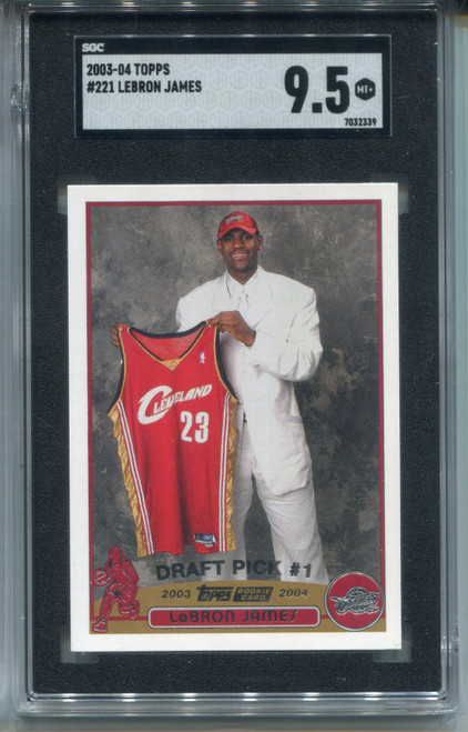 2003 Topps LeBron James Rookie Card SGC 9.5 MINT+ Graded Basketball #221