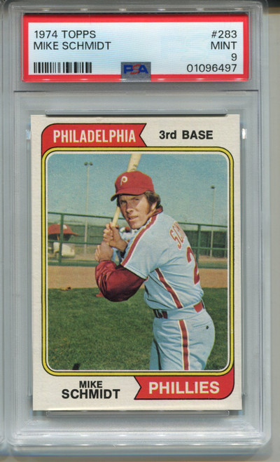 1974 Topps Mike Schmidt Card PSA 9 MINT Graded Baseball #283