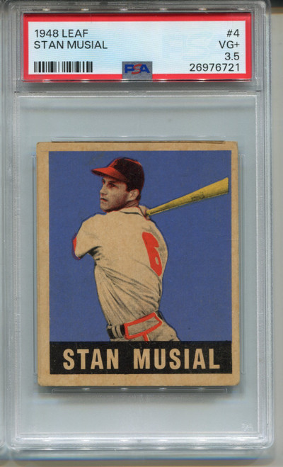 1948 Leaf Stan Musial Rookie Card PSA 3.5 Graded Baseball #4