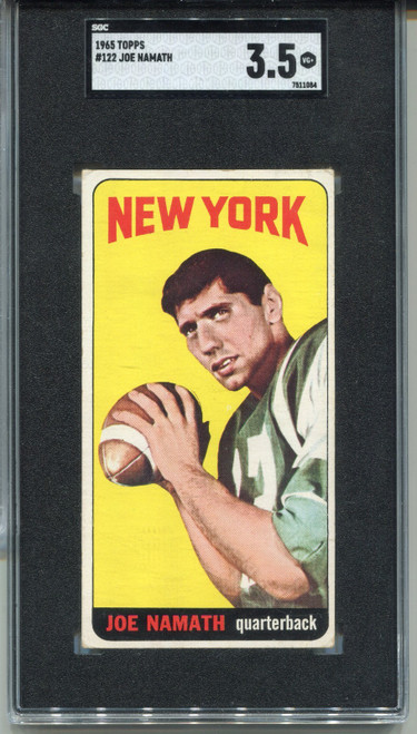1965 Topps Joe Namath Rookie Card SGC 3.5 Graded Football #122