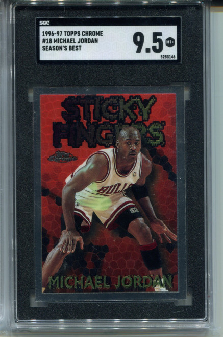 1996 Topps Chrome Michael Jordan Card SGC 9.5 MINT+ Season's Best #18