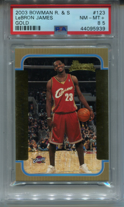 2003 Bowman GOLD LeBron James Rookie Card PSA 8.5 NM MINT+ Basketball #123