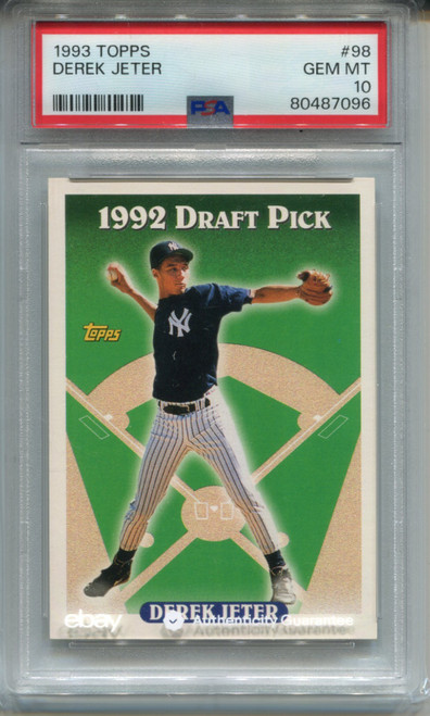 1993 Topps Derek Jeter Rookie Card PSA 10 Gem Mint Graded Baseball #98