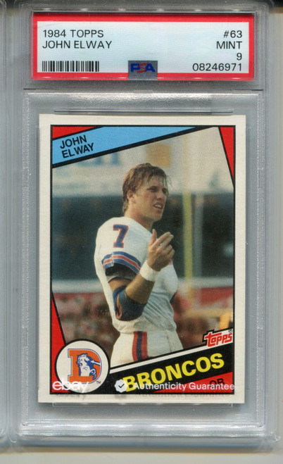 1984 Topps John Elway Rookie Card PSA 9 MINT Graded Football #63
