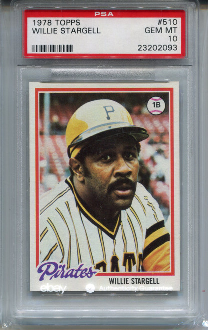 1978 Topps Willie Stargell Card PSA 10 Gem Mint Graded Baseball #510