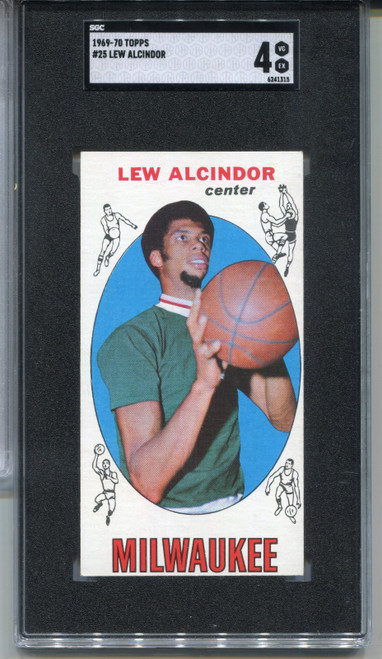 1969 Topps Lew Alcindor Kareem Abdul-Jabbar Rookie Card SGC 4 Basketball #25