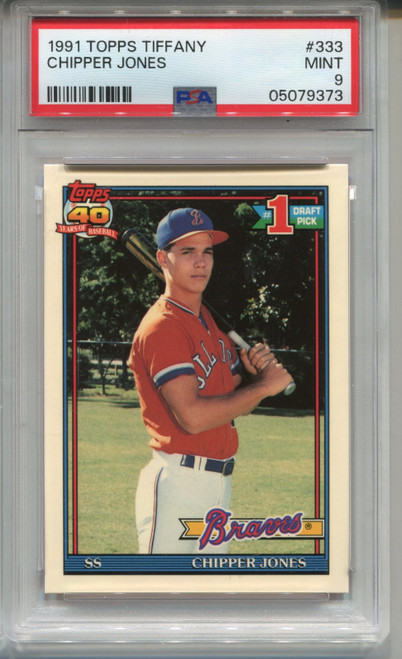 1991 Topps Tiffany Chipper Jones Rookie Card PSA 9 MINT Baseball #333