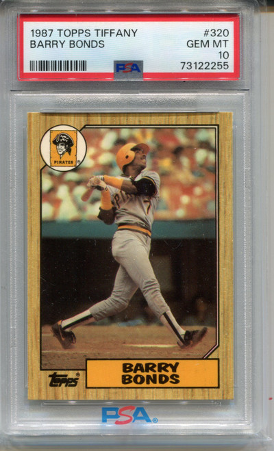1987 Topps Tiffany Barry Bonds Rookie Card PSA 10 Gem Mint Graded Baseball #320