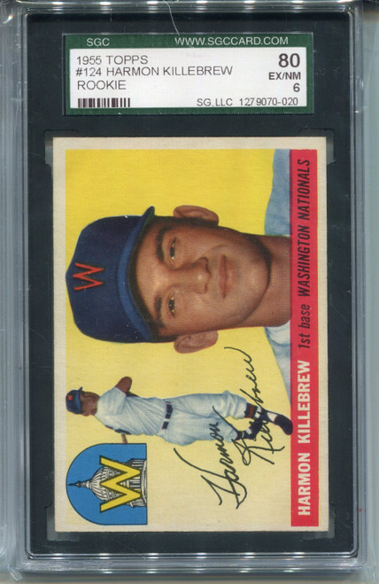 1955 Topps Harmon Killebrew Rookie Card SGC 80 6 Ex MINT Baseball #124 Graded