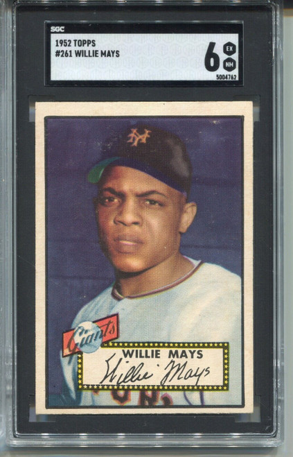 1952 Topps Baseball #261 Willie Mays Rookie Card Graded SGC 6 Ex MINT