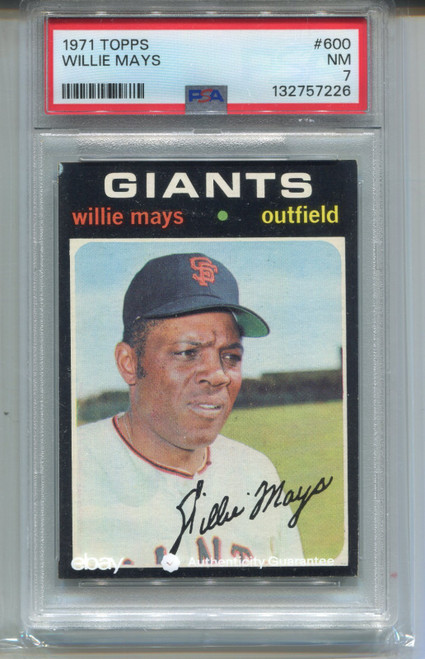 1971 Topps Willie Mays Card PSA 7 Nr MINT Baseball #600