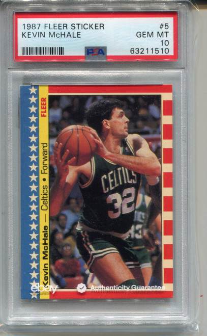 1987 Fleer Kevin McHale Card PSA 10 Gem Mint Graded Basketball #5