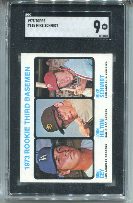 1973 Topps Mike Schmidt Rookie Card SGC 9 MINT Graded Baseball #615