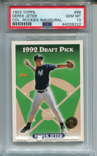 1993 Topps Derek Jeter Rookie Card PSA 10 Gem Mint Colorado Rockies Inaugural