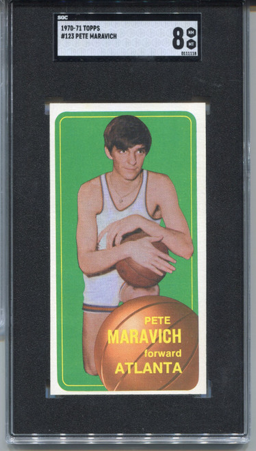 1970 Topps Pete Maravich Rookie Card SGC 8 NM MINT Graded Basketball #123