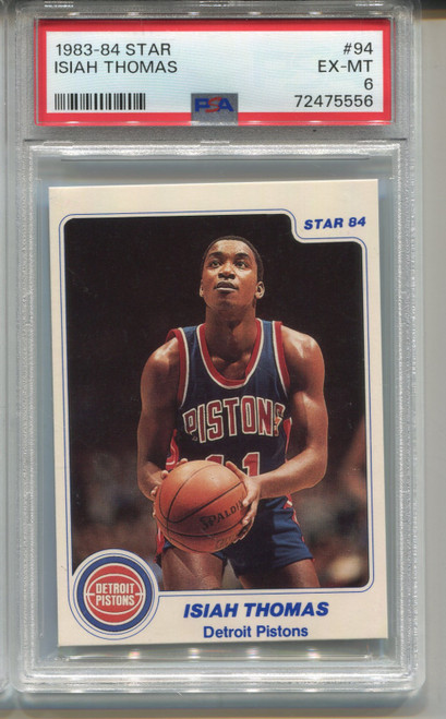 1983 Star Isiah Thomas Rookie Card PSA 6 Ex MINT XRC Graded Basketball #94
