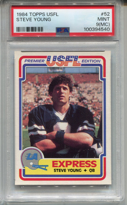 1984 Topps USFL Steve Young Rookie Card PSA 9 MINT MC Graded XRC Football #52