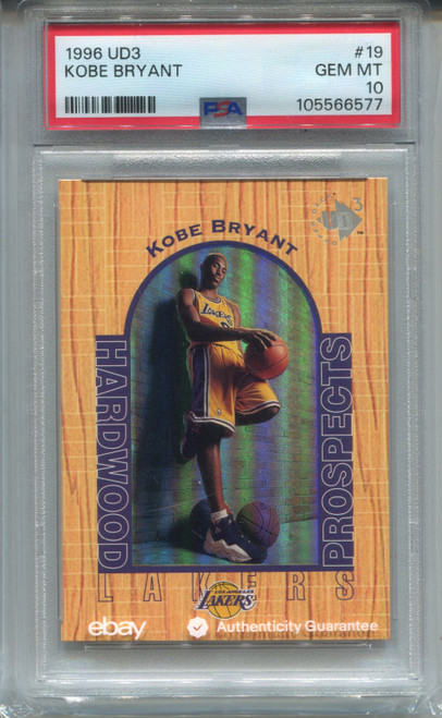1996 UD3 Kobe Bryant Rookie Card PSA 10 Gem Mint Graded Basketball #19