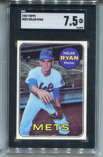 1969 Topps Nolan Ryan Card SGC 7.5 86 Nr MINT+ Graded Baseball #533