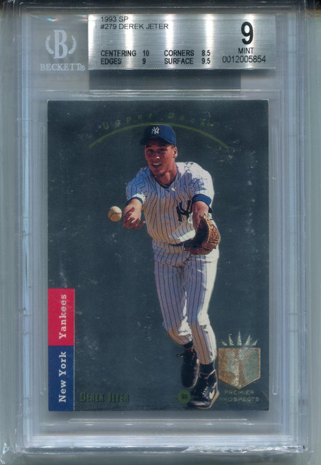 1993 SP Foil Derek Jeter Rookie Card BGS 9 MINT 10 Centering w 9.5 Baseball #279