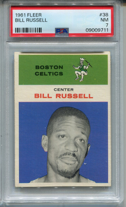 1961 Fleer Bill Russell Card PSA 7 Nr MINT Graded Basketball #38 '61