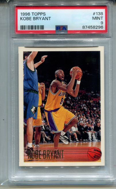 1996 Topps Kobe Bryant Rookie Card PSA 9 MINT Graded Basketball #138