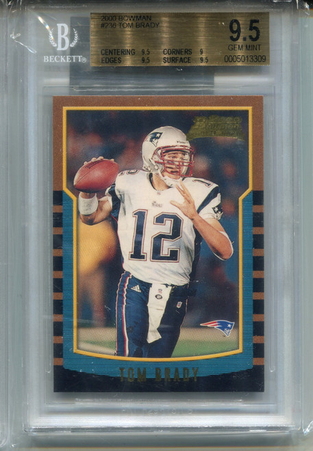 2000 Bowman Tom Brady Rookie Card BGS 9.5 Gem Mint Football #236