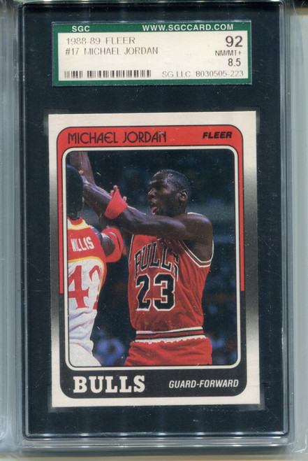 1988 Fleer Michael Jordan Card SGC 8.5 NM MINT+ Basketball #17