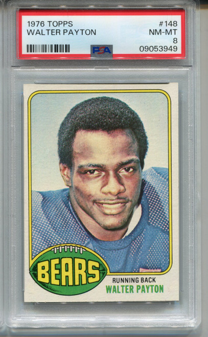 1976 Topps Walter Payton Rookie Card PSA 8 NM MINT Graded Centered #148