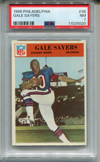 1966 Philadelphia Gale Sayers Rookie Card PSA 7 Nr MINT Graded Football #38