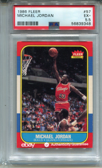 1986 Fleer Michael Jordan Rookie Card PSA 5.5 Graded #57 '86