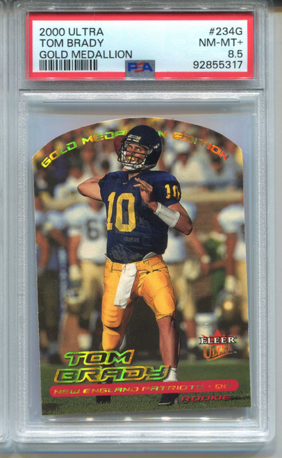 2000 Ultra Gold Medallion Tom Brady Rookie Card PSA 8.5 NM MINT+ Football #234G