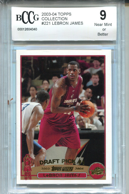 2003 Topps Collection Lebron James Rookie Card Beckett Graded BCCG 9 #221