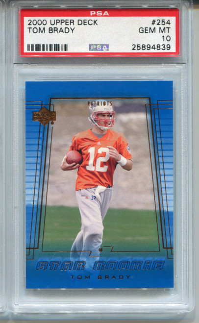 2000 Upper Deck Tom Brady Rookie Card PSA 10 Gem Mint Football #254