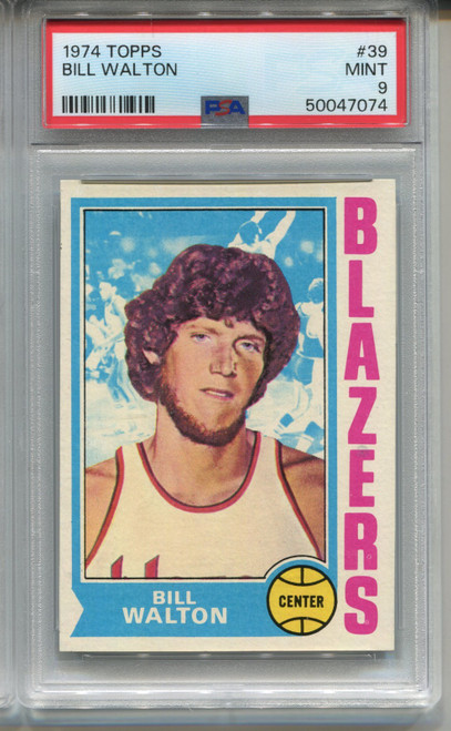 1974 Topps Bill Walton Rookie Card PSA 9 MINT Graded Basketball #39