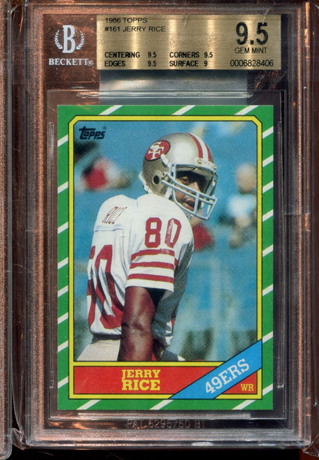 1986 Topps Jerry Rice Rookie Card BGS 9.5 GEN MINT  Football #161