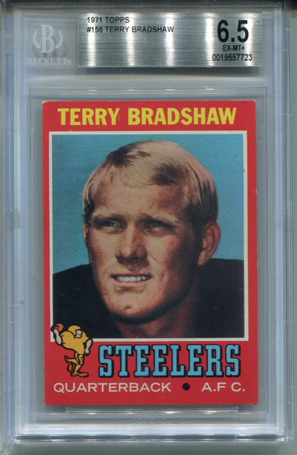 1971 Topps Terry Bradshaw Rookie Card BVG 6.5 Ex MINT+ Graded #156 RC