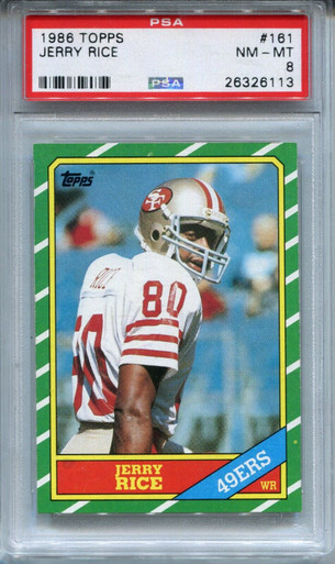 Jerry Rice 1986 Topps Football Rookie Card (RC) #161- PSA