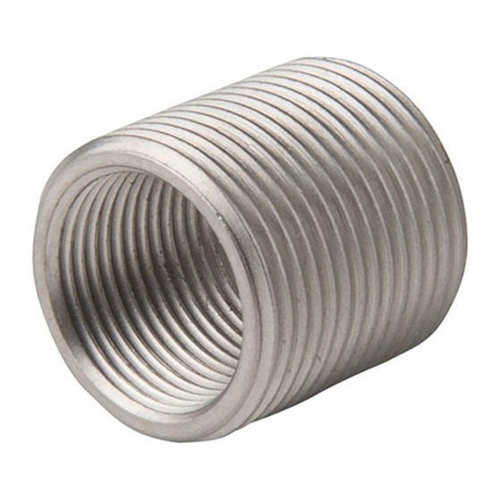 Shoulderless Thread Adapter 1/2-28to5/8-24 Stainless Steel