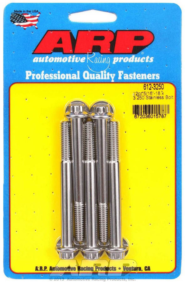 S/S Bolt Kit - 12pt. (5) 5/16-18 x 3.250 S/S Bolt Kit - 12pt. (5) 5/16-18 x 3.250