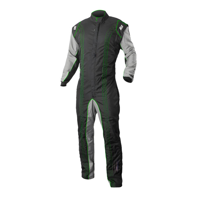 Suit Karting GK2 Adult Medium/Large Black/Green