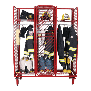 Wire Racking Fire Gear Ready Rack RFS Freestanding Red Rack | Turnout Gear Storage for ...