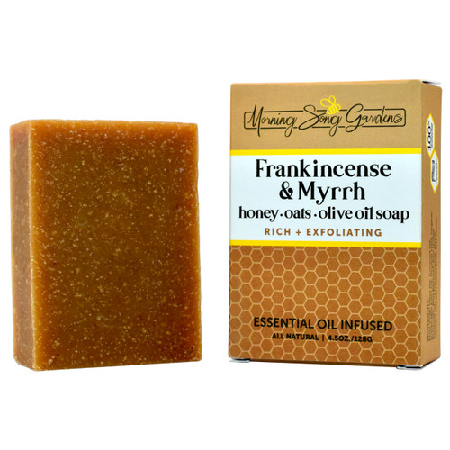 Frankincense and Myrrh honey and cream olive oil soap